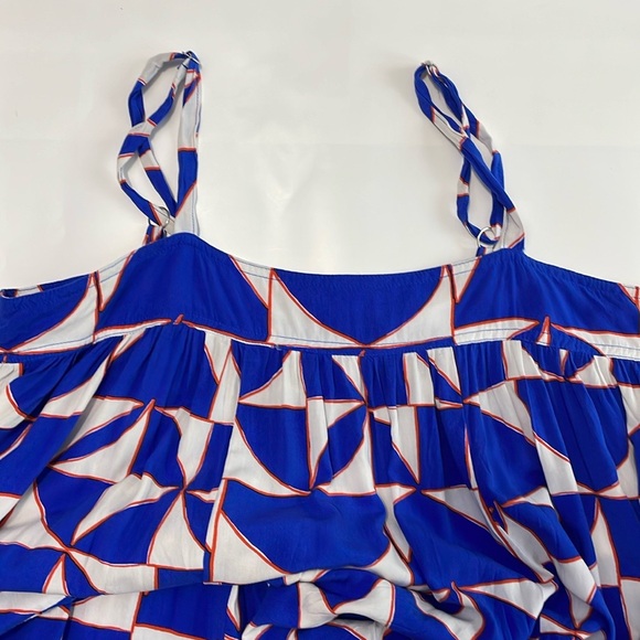 Abel The Label Anthropologie Geometric Maxi Dress Size L Tiered Sundress - Picture 3 of 10